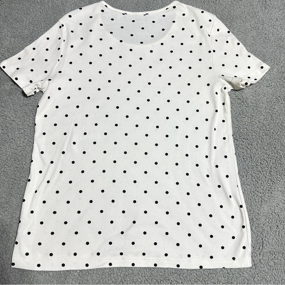 White Stag Polka Dot Tee Shirt Size L (12β14) Black Dot Print Cotton Haiti - Picture 2 of 7